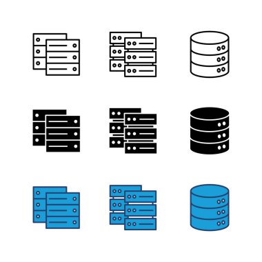 Veritabanı simgesi seti. veritabanı vektörü simgesi