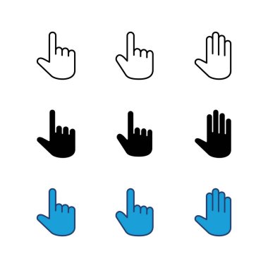 El simgesi hazır. el vektör simgesi, avuç içi, tıklama