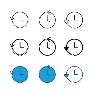 Tarih simgesi seti. son olay geçmişi