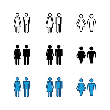 Erkek ve kadın ikonu seti. erkek ve kadın sembolü