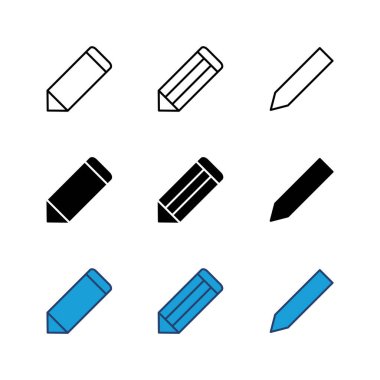 Kalem simgesi seti. kalem sembolü. Simge vektörünü düzenle