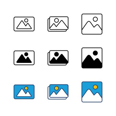 Resim simgesi seti. fotoğraf galerisi simgesi