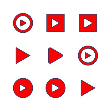 Simge setini çal. Düğme vektör simgesini çal