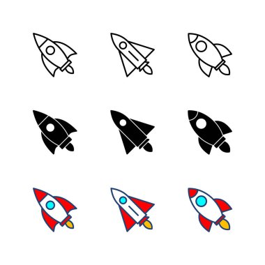 Roket ikonu hazır. Başlangıç simgesi vektörü. 