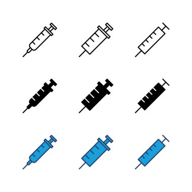 Şırınga ikonu hazır. enjeksiyon simgesi vektörü.