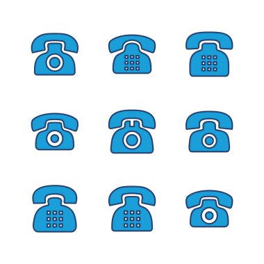 Telefon ikonu seti. telefon simgesi vektörü.
