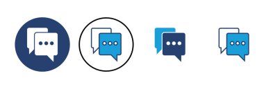 Sohbet ikonu vektörü. Konuşma balonu ikonu. Yorum simgesi vektörü. Mesaj var. Bizimle irtibata geç