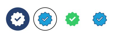 Doğrulanmış simge vektörü. Doğrulama işareti. onaylanmış simge