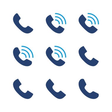 Simge seti. Telefon simgesi vektörü. Telefon simgesi vektörü. Bizimle irtibata geç 