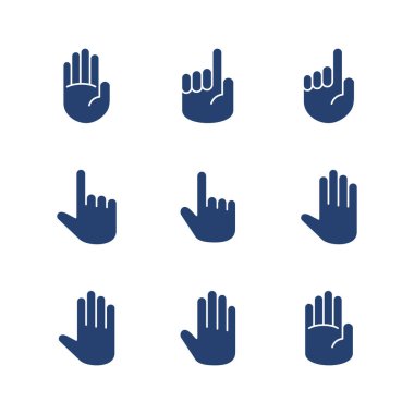El simgesi hazır. el vektör simgesi, avuç içi, tıklama