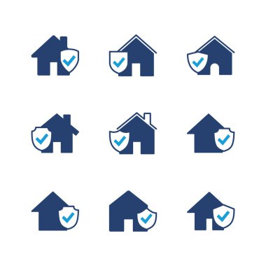 Ev sigortası ikonu. ev koruma simgesi.