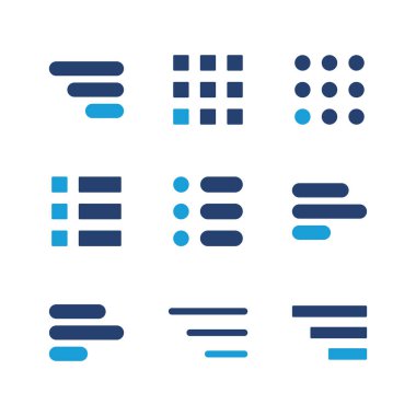 Menü Simgesi ayarlandı. Web menü simgesi. Hamburger menüsü sembolü