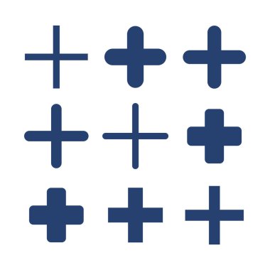 Artı simge seti. Artı simge ekle