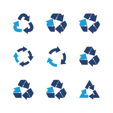 Geri dönüşüm simgesi seti. Vektör simgesi geri dönüşümü.
