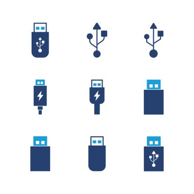 Usb simgesi ayarlandı. Flash disk simgesi vektörü