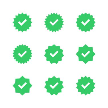 Doğrulanmış simge ayarlandı. Doğrulama işareti. onaylanmış simge