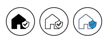 Ev sigortası ikonu vektörü. ev koruma simgesi.