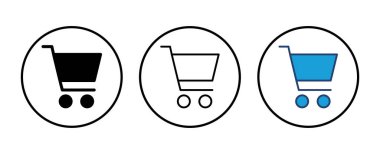 Alışveriş ikonu vektörü. Alışveriş arabası ikonu. Trolley simge vektörü