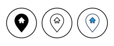 Adres simgesi vektörü. ev konumu simge vektörü