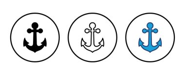 Çapa simgesi vektörü. Çapa sembolü logosu. Çapa deniz simgesi.