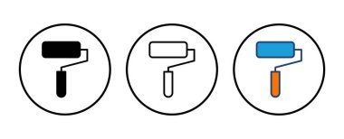 Simge vektörünü boya. boya fırçası ikon vektörü. boyama silindiri vektörü