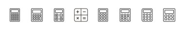 Hesap makinesi simgesi seti. Hesap makinesi simgesi. hesap makinesi vektörü