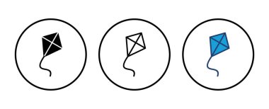 Kite simgesi vektörü. Uçurtma vektör simgesi.