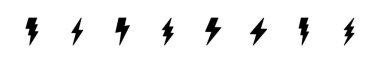 Şimşek simgesi ayarlandı. Elektrik ikon vektörü. Güç simgesi. enerji işareti