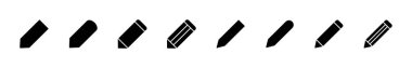 Kalem simgesi seti. kalem sembolü. Simge vektörünü düzenle