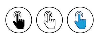 Simge vektörüne elle tıkla. işaret simgesi vektörü. el imleç simgesi vektörü