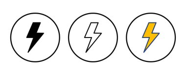 Şimşek simgesi vektörü. Elektrik ikon vektörü. Güç simgesi. enerji işareti