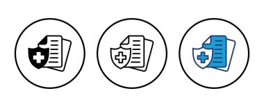 Tıbbi sigorta ikonu vektörü. sağlık sigortası simgesi