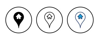 Adres simgesi vektörü. ev konumu simge vektörü