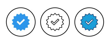 Doğrulanmış simge vektörü. Doğrulama işareti. onaylanmış simge
