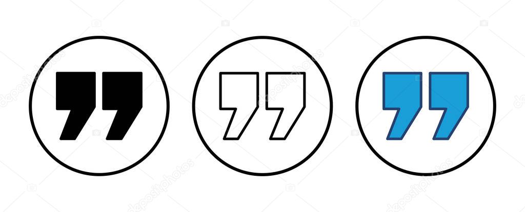 Quote icon vector. Quotation mark symbol.