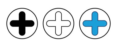 Artı simge vektörü. Artı simge ekle