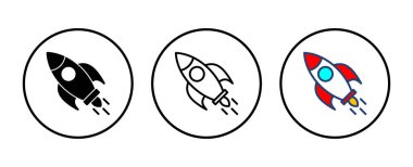 Roket ikon vektörü. Başlangıç simgesi vektörü. 