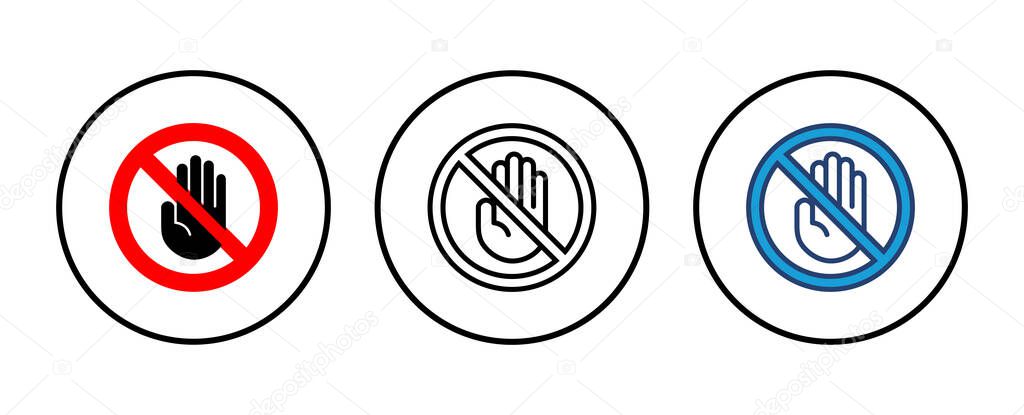 Stop icon vector. stop road sign. hand stop icon vector