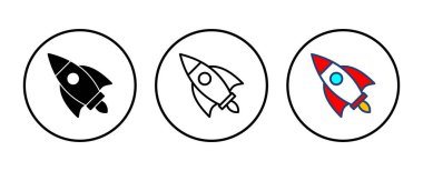 Roket ikon vektörü. Başlangıç simgesi vektörü. 