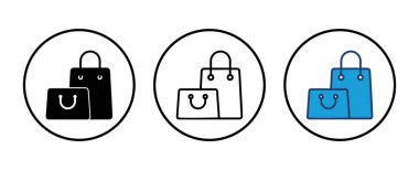 Alışveriş poşeti ikon vektörü. alışveriş simgesi vektörü