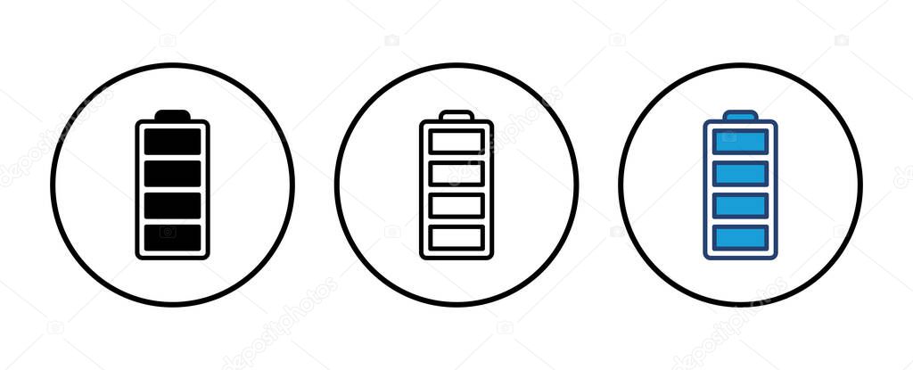 Battery vector icon. battery charge level. battery Charging icon