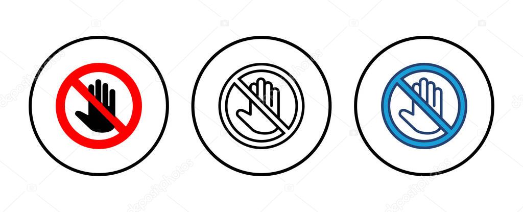 Stop icon vector. stop road sign. hand stop icon vector
