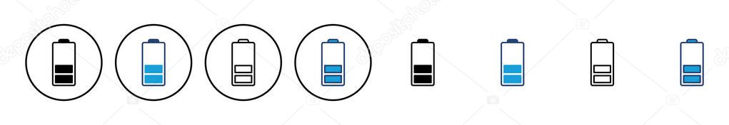 Battery vector icon. battery charge level. battery Charging icon