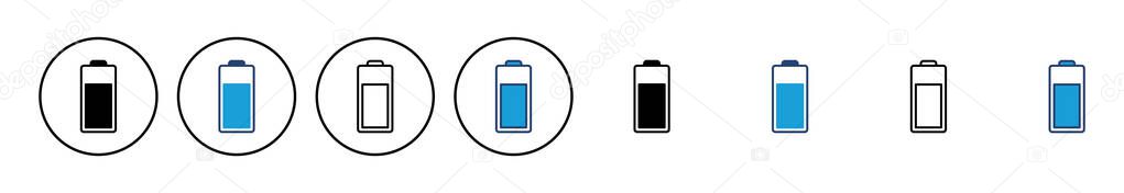 Battery vector icon. battery charge level. battery Charging icon