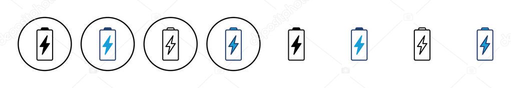 Battery vector icon. battery charge level. battery Charging icon