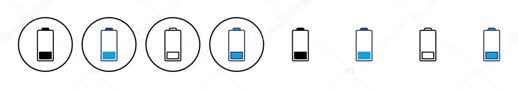 Battery vector icon. battery charge level. battery Charging icon