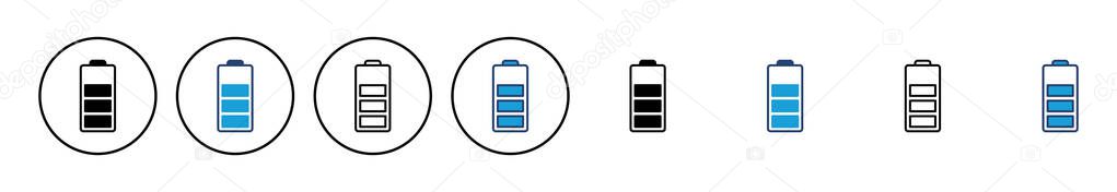 Battery vector icon. battery charge level. battery Charging icon