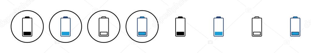 Battery vector icon. battery charge level. battery Charging icon