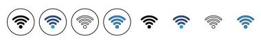 Wifi simge vektörü. Sinyal vektör simgesi. Kablosuz simge vektörü