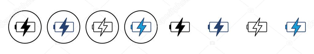 Battery vector icon. battery charge level. battery Charging icon